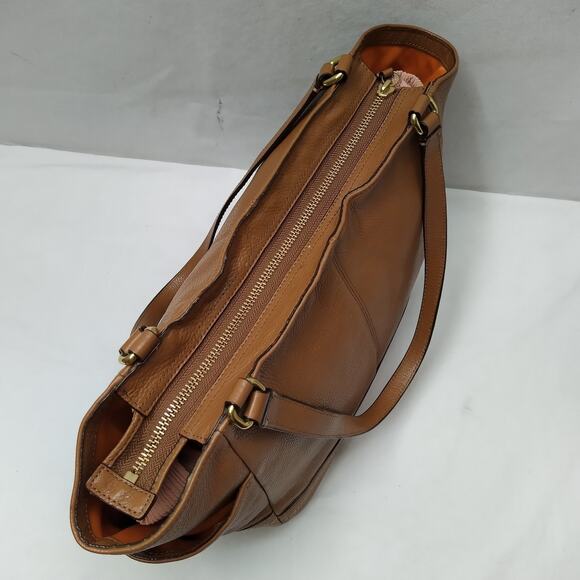 Coach Brown Pebbled Leather Double Handles Zipper Tote Bag - Picture 8 of 16
